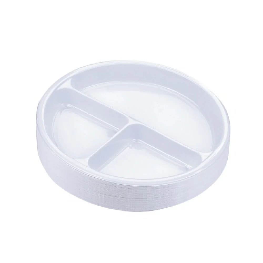 Round plastic plates divided into - size 26 - (500 pieces)