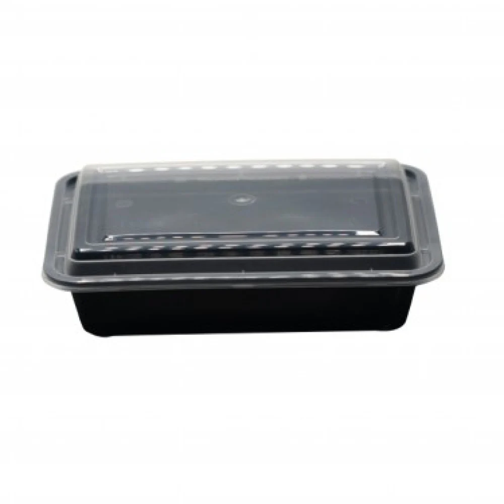 black color Rectangular plastic containers   - size 24 oz -  (500 pieces)