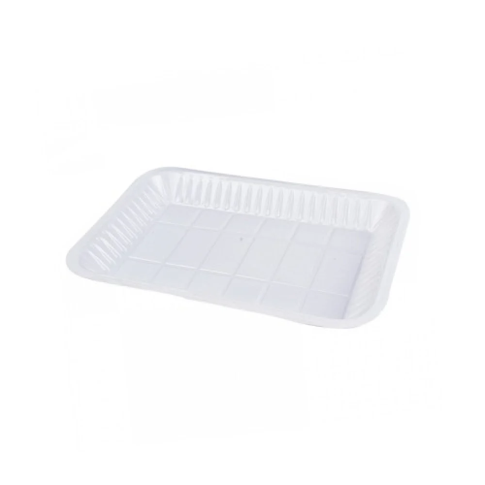 White rectangular plastic plates - No 2 -  (500 pieces)
