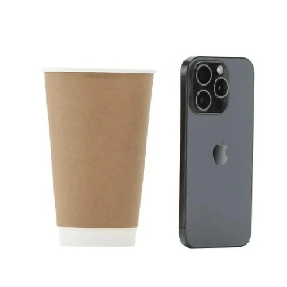 brown Double-layered paper cups - 16 oz - (250 cups)